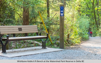 Wishbone Koble 6ft Memorial Bench at the Watershed Park Reserve in Delta BC-2